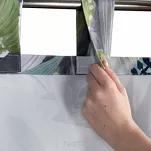 Zasłona na taras 155x200 GARDEN 20 zielona na szelkach zapinanymi na rzepy wodoodporna z motywem botanicznym - 10