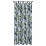 Zasłona na taras 155x200 GARDEN 20 zielona na szelkach zapinanymi na rzepy wodoodporna z motywem botanicznym - 8