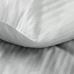 Pościel satynowa 140x200 VERA jednokolorowa gładka srebrna w prążki - 3