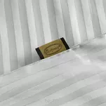 Pościel satynowa 140x200 VERA jednokolorowa gładka srebrna w prążki - 2