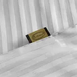 Pościel satynowa 140x200 VERA jednokolorowa gładka srebrna w prążki - 5