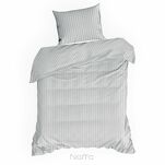 Pościel satynowa 140x200 VERA jednokolorowa gładka srebrna w prążki - 7