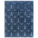 KOC 150x200 GINKO 4 niebieski z błyszczącym srebrnym geometrycznym nadrukiem - 4