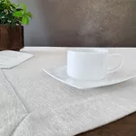Obrus 140x180 STELLA 2 biały zdobiony kantą z wplecioną nicią srebrną - 5