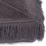 Koc bawełniany 150x200 0293-42 asche popielaty gładki z frędzlami - 2