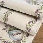 Obrus gobelinowy 140x180 1222 naturalny z wzorem lawendy - 4