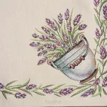 Obrus gobelinowy 140x180 1222 naturalny z wzorem lawendy - 3
