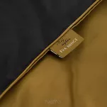 Pościel z makosatyny 220x200 EVA 8A czarna z lamówką złotą i napisami - 5