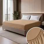 Prześcieradło z satyny bawełnianej z gumką NOVA 3 ceglane 180x200 - 3