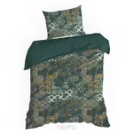 Pościel satynowa 220x200 SPRING 69 ciemna zieleń beż z nadrukiem mozaiki z kolekcji Classic - 5