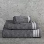 Ręcznik bawełniany 70x140 MADLEN stalowy zdobiony kontrastową elegancką bordiurą - 4