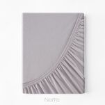 Prześcieradło z bawełny jersey 3 z gumką srebrne 220x200 - 4