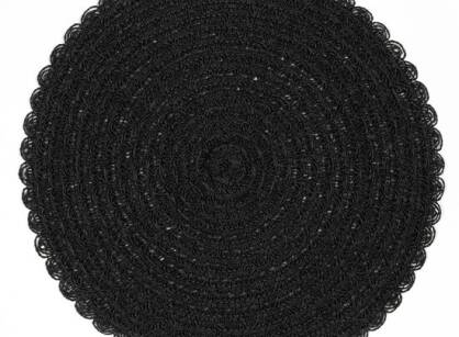 Podkładka dekoracyjna fi 38 BOHO 10 czarna okrągła pleciona z papieru