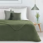 Koc jednokolorowy 200x220 TEDY oliwkowy imitujący buklę - 6