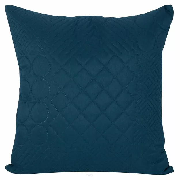 Poszewka jednokolorowa 40x40 BONI 5 granatowa pikowana w geometryczny wzór Design 91