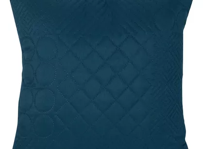 Poszewka jednokolorowa 40x40 BONI 5 granatowa pikowana w geometryczny wzór Design 91