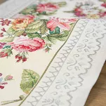 Obrus gobelinowy 140x180 1175 srebrny z wzorem kwiatowym - 4