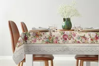 Obrus gobelinowy 140x180 1175 srebrny z wzorem kwiatowym - 2