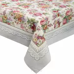 Obrus gobelinowy 140x180 1175 srebrny z wzorem kwiatowym - 6