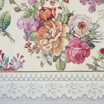 Obrus gobelinowy 140x180 1175 srebrny z wzorem kwiatowym - 5