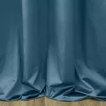 Zasłona gotowa na taśmie 140x270 SIBEL welwetowa Pierre Cardin niebieska jednokolorowa  - 4