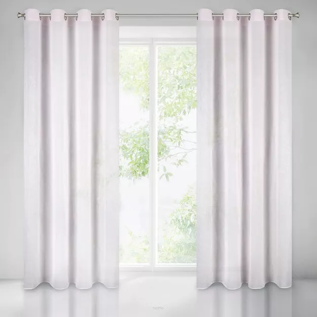 Zasłona na przelotkach 140x250 PAOLA jasny róż jednokolorowa z etaminy