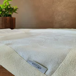 Bieżnik 40x140 LILIAN kremowy wzór roślinny z nicią złotą wykończony listwą