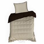 Pościel z makosatyny 160x200 LUNARA beżowa brązowa z ozdobnym sznurem pasmanteryjnym - 5