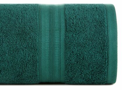 Ręcznik 50x90 ELEN z bawełny egipskiej ciemna zieleń z ozdobną delikatną bordiurą