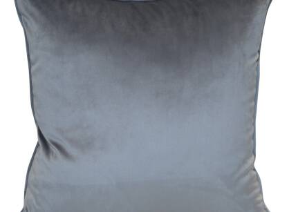 Poszewka welwetowa 45x45 SIBEL jednokolorowa Pierre Cardin srebrna zdobiona lamówką