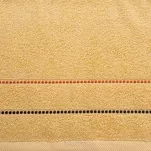 Ręcznik bawełniany 50x90 SUZI jasny pomarańcz z kontrastującą stebnowaną bordiurą w delikatne paseczki - 3