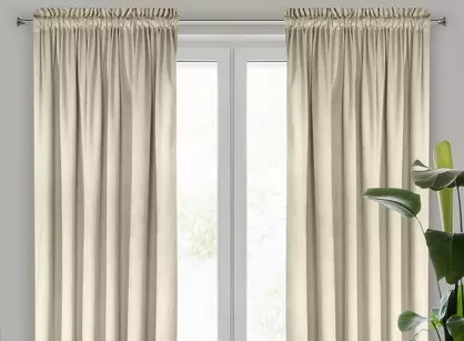 Zasłona na taśmie 140x270 MELANIE welwetowa kremowa o aksamitnej strukturze