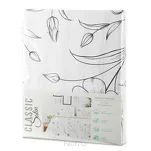 Pościel satynowa 220x200 SPRING 64 biała z czarnym wzorem roślinnym z kolekcji Classic - 2