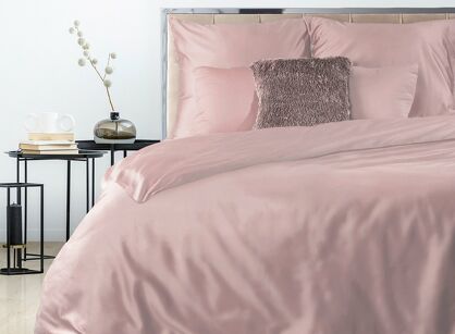 Pościel satynowa 180x200 NOVA 3 jednokolorowa gładka pudrowa