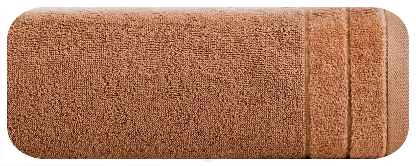 Ręcznik bawełniany 50x90 DAMLA ceglany gładki z subtelną bordiurą 500 g/m2