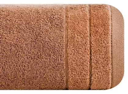 Ręcznik bawełniany 50x90 DAMLA ceglany gładki z subtelną bordiurą