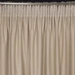 Zasłona na taśmie MARIELA welwetowa beżowa z szampańskim nadrukiem - 9