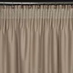 Zasłona na taśmie MARIELA welwetowa beżowa z szampańskim nadrukiem - 10