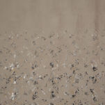 Zasłona na taśmie MARIELA welwetowa beżowa z szampańskim nadrukiem - 2