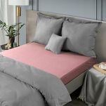 Prześcieradło z bawełny frotte z gumką pudrowe 220x200 Design 91 - 7