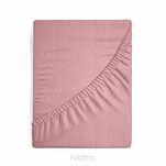 Prześcieradło z bawełny frotte z gumką pudrowe 220x200 Design 91 - 3