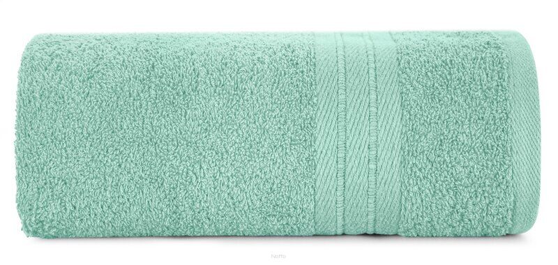 Ręcznik bawełniany 50x90 KAYA miętowy zdobiony bordiurą w pasy