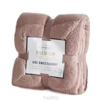 Koc jednokolorowy 170x210 TEDY mocha imitujący buklę - 2