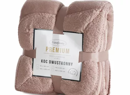 Koc jednokolorowy 170x210 TEDY mocha imitujący buklę