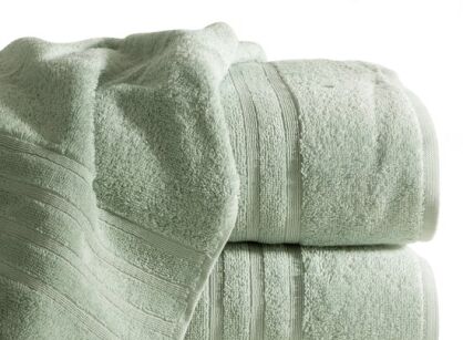 Ręcznik z bawełny egipskiej 70x140 LAVIN miętowy z delikatną bordiurą w paski z kolekcji Premium