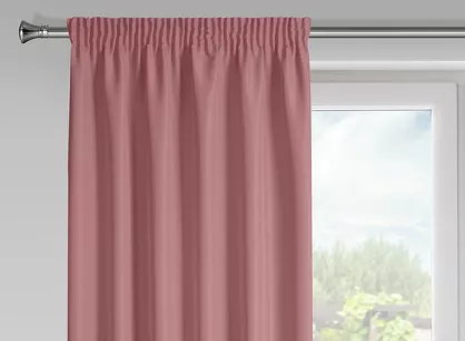 Zasłona na taśmie 140x175 RITA jednokolorowa ciemny róż z miękkiej tkaniny