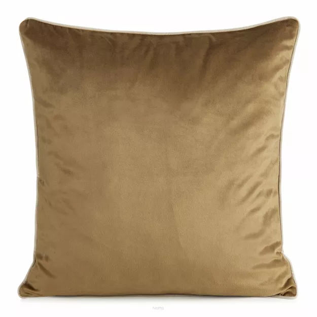 Poszewka welwetowa 45x45 GAJA 2 jednokolorowa miodowa obszyta lamówką