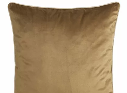 Poszewka welwetowa 45x45 GAJA 2 jednokolorowa miodowa obszyta lamówką