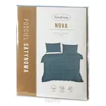 Pościel satynowa 140x200 NOVA 3 jednokolorowa gładka niebieska - 2