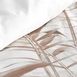 Pościel satynowa 220x200 PREMIUM 25 biała z wzorem egzotycznych brązowych liści z kolekcji Premium - 6